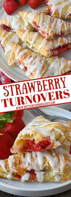 strawberry turnovers are stacked on top of each other