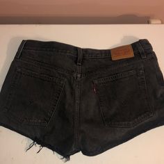 These Shorts Have Only Been Worn A Few Times, And Are In Perfect Condition! Black Distressed Levi Shorts, Perfect For Summer! Black Levi Jeans, Levi Jean Shorts, Black Levis, Levi Shorts, Levis Jeans, Dark Black, Jean Shorts, Levi's, Womens Shorts