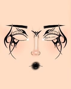 Creepy Clown Makeup, Makeup Charts, Makeup Drawing, Makeup Face Charts, Anime Makeup, Graphic Makeup, Rave Makeup, Swag Makeup, Dope Makeup