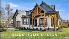 a house with the words rius home design in front of it and an image of a