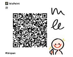 a qr code with a cartoon character next to it and the word hello written in black