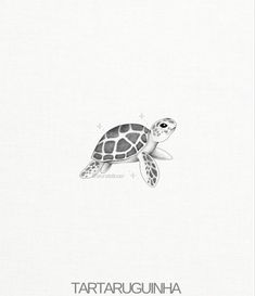 a black and white drawing of a turtle with the caption tartaruguinna