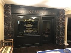 the last word tavern is located in an old building with exposed brick walls and doors