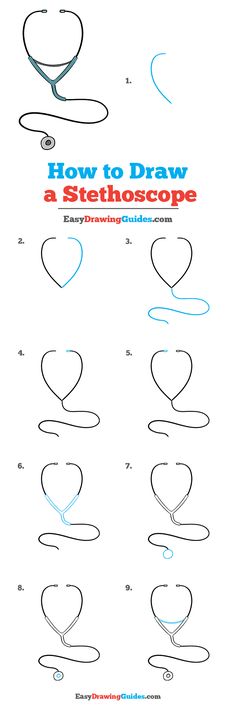 how to draw a stethoscope for beginners with step by step instructions