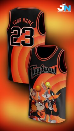 Looney Tunes 'Tunes Squad' Concept Custom Basketball Jersey Basketball Uniforms Design Men, Tune Squad Jersey, Basketball Theme Birthday, Concept Jersey, Custom Basketball Uniforms, Best Jersey