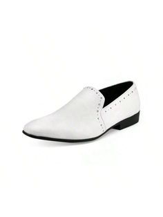 Elevate your style with the Francis all white loafers by Amali. These exquisitely designed smoking slippers for men embody a perfect combination of luxury and modernity. Crafted from premium microfiber with a sleek finish and dazzling rhinestone accents, these slip-ons are the ultimate expression of sophistication for the modern gentleman.
Francis all white loafers feature: 


SHINE WITH ELEGANCE: Experience sophistication and style with Francis loafers, featuring a polished all white finish tha White Elegant Plain Toe Loafers, Elegant White Plain Toe Loafers, Elegant White Loafers For Party, White Round Toe Loafers For Party, White Party Loafers With Round Toe, Elegant White Round Toe Slip-ons, Elegant White Slip-ons With Round Toe, White Dress Shoes Men, White Loafers