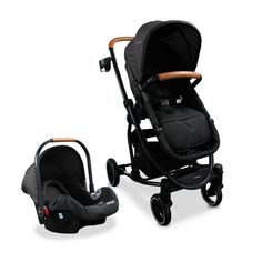 a baby stroller and car seat are shown