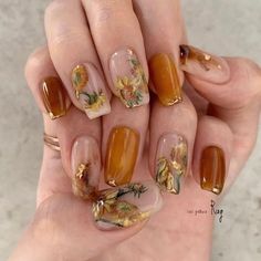 Korean Nail Art, Korean Nails, Fall Nail Art, Nail Art Ideas, Fall Nail