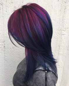 Purple And Blue Hair, Directions Hair Colour, Hair Colorful, 50 Hair, Dark Colours, Hair Color Blue, Hair Dye Colors