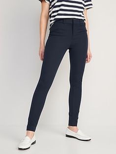 Online exclusive! The Pixie pants you love, now in a more fabulous fit & fabric ✨ Contoured waistband, with double hook-and-bar closure, built-in belt loops and interior stay button.  Zip fly.  Diagonal on-seam hip pockets; decorative welt faux-poc High Rise Bottoms With Pockets For Business Casual, High Rise Business Casual Bottoms With Pockets, High Rise Stretch Bottoms With Zip Fly, Stretch High Rise Bottoms With Zip Fly, Fitted Mid-rise Bottoms With Zip Fly, High Waist Blue Bottoms With Zip Fly, Stretch Blue Bottoms With Belt Loops, Fitted High Rise Bottoms With Hip Pockets, Fitted High-rise Bottoms With Hip Pockets