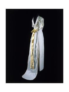 size: 24x18in Giclee Print: Sheath Paper Wedding Dress with Damask-Like Bodice, Model by Fontana, 1968 : Paper Wedding Dress, Paper Wedding, Wedding Paper, High Quality Art Prints, Damask, Framed Artwork, Giclee Print, Bodice, Victorian Dress