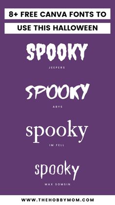 halloween font with the words spooky, spooky and spooky