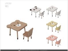 the table and chairs are designed to look like bears