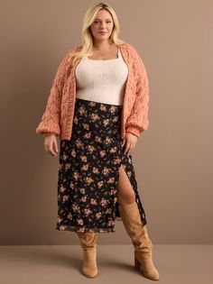 Mid Size Skirt Outfit, Black Floral Skirt Outfit, White Dress Skirt, Floral Skirt Outfits, Curvy Skirt, Mesh Midi Skirt, Black Floral Skirt, What To Wear Fall, Unique Clothes