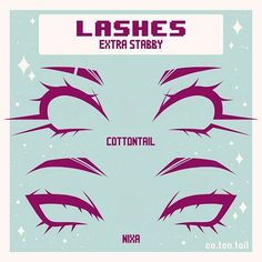 an advertisement for lashes extra stry with the words cottontail and nira on it