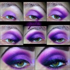 #purple madness #pictorial #makeup using all @BH Cosmetics Stage Makeup Dancer, Aesthetic Treats, Pictorial Makeup, Goth Eyeshadow, Drag Inspiration, Purple Goth, Crease Makeup, Cut Crease Makeup, Drag Makeup