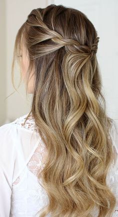 Rope Braided Hairstyle, Hoco Hair Ideas Ponytail, Bridesmaid Hair Half Up, No Dudes, Bridesmaid Hair Down, Homecoming Hair Down, Half Up Half Down Hair, Hoco Hair