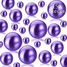 an image of purple balls and bubbles on a white background with the words, 50 pieces