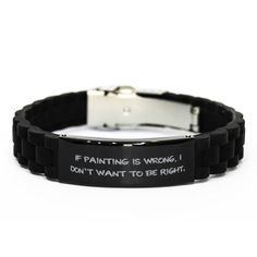 Meaningful black engraved stainless steel bracelet for Painting. This is a special gift for Painting, who can take it wherever they go. This lovely message-engraved bracelet is perfect for husbands, sons, or boyfriends. Durable and fashionable, this makes for the perfect fashion accessory. Product Features - Handmade Engraved Bracelet for Painting. - It's an ideal gift idea for many occasions, such as Valentine's Day, Fathers' Day, Thanksgiving, Christmas, birthdays, or anniversaries. - This bracelet measures approximately 23 centimetres in length and is adjustable. This makes it a universal size, a timeless, handmade masterpiece that can fit anyoneu2019s wrist. - This timeless bracelet is completely handcrafted; packaged in an exquisite bag of the highest quality. It is made of silver and Bible Verse Bracelet, Christian Bracelets, Inspirational Bracelets, Engraved Stainless Steel, Encouragement Gifts, Stylish Bracelet, Clasp Bracelet, Silicone Bracelets, Engraved Bracelet