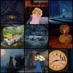 many different pictures of disney characters and their time