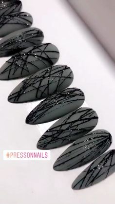 Bright Summer Acrylic Nails, Witch Nails, Gothic Nails, Black Nail Designs, Dark Nails, Summer Acrylic Nails, Halloween Nail Designs