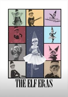 an advertisement for the elf - era movie, which is featured in several different colors