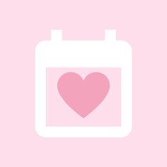 an image of a pink heart in a square frame with the shape of a calendar