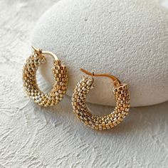 Ombre Beaded Hoop Earrings Gold Silver Gradient Seed Bead Hoop Earrings Ready to Ship Gift Under 40 for Mom - Etsy Gift Hoop Beaded Earrings, Elegant Nickel Free Hoop Beaded Earrings, Elegant Nickel-free Hoop Beaded Earrings, Elegant Nickel-free Beaded Hoop Earrings, Gold Small Hoop Earrings With Spacer Beads, Gold Beaded Earrings Gift, Gold Beaded Round Earrings For Gift, Gold Beaded Earrings For Gift, Hoop Earrings With Spacer Beads For Gifts