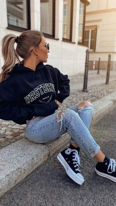 Teenage Outfits, Black Converse, Casual School Outfits, Trendy Summer Outfits, Causual Outfits, Cute Comfy Outfits, Pinterest Outfits, Teenager Outfits, Casual Summer Outfit