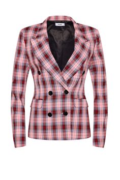 DOUBLE BREASTED BLAZER – Guizio Fitted Plaid Blazer With Double Button Closure, Fitted Plaid Double-breasted Blazer, Fitted Plaid Blazer For Spring, Spring Fitted Plaid Blazer, Fitted Plaid Blazer For Tailoring, Corset Waistcoat, Skirt Corset, Workwear Capsule, Danielle Guizio