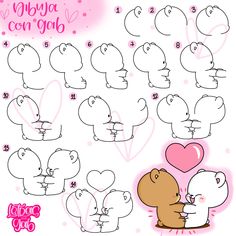 Osos enamorados 
Dibujos 
Paso a paso 
Corazón 
Letras con Gab Valentines Cute Drawings, Disney Drawing Tutorial, Kawaii Cat Drawing, Drawing Tutorials For Beginners, Cute Bear Drawings, Cool Pencil Drawings, Easy Drawings For Kids, Art And Craft Videos, Canvas Drawings