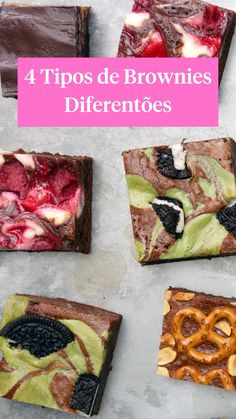 assorted desserts sitting on top of a table