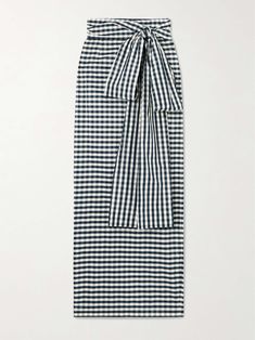 BERNADETTE Bernard bow-detailed gingham taffeta maxi skirt Feminine Dressing, Chic And Elegant, Elegant Designs, Feminine Dress, Move In, Everyday Wardrobe, Bergdorf Goodman, Wrap Skirt, Denim Fashion