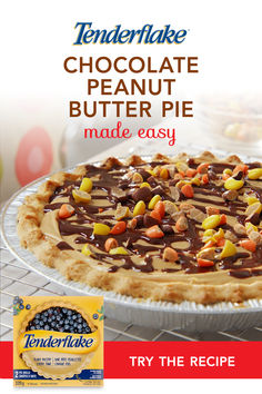 a chocolate peanut butter pie made easy with tenderflake