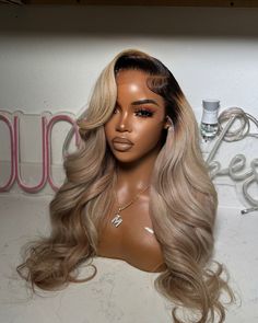 Ready to ship 🩷 ‘Chanel’ is looking for a home 😅😂 This blonde would look so good on you… | Instagram Blonde Curly Weave, Blonde For Dark Skin, Wig Units, Birthday Behavior, Blonde Hair With Roots, Hairstyle Tips, Hair 360, Sew Ins, Hair Appointment