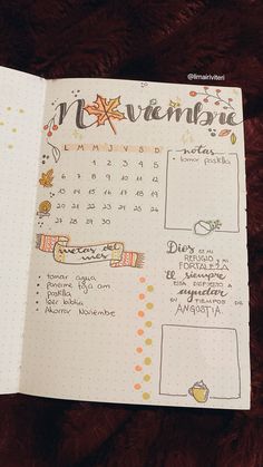 November Month Journal Ideas, November Journal Calendar, November Planner Layout, Bullet Journal November Calendar, November Bujo Ideas, Bullet Journal November Spread, November Planner Ideas, Journal Ideas For November