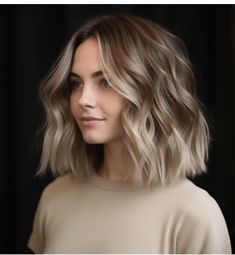 Medium Brown Bob With Highlights, Triple Barrelled Hair Styles Medium, Low Maintenance Blonde Bob, Low Maintenance Blonde Hair Short, Mid Length Hair 2024, Textured Bob Haircut Mid Length, Mid Length Blonde Hair Balayage, 2024 Bob Haircuts, Easy Medium Haircuts