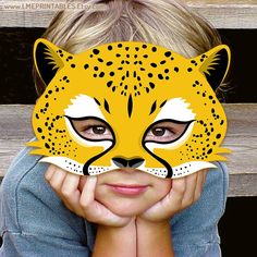 Animal Halloween Costume, Jaguar Mask, Printable Animal Masks, Mask Printable, Costume Masquerade, Jaguar Leopard, Animal Halloween Costumes, Tiger Mask