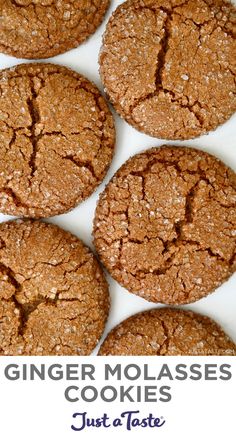 ginger molasse cookies with text overlay