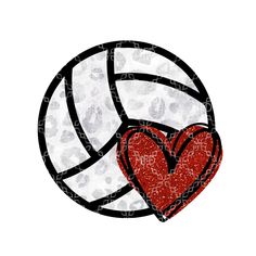 a volleyball ball with a heart on it