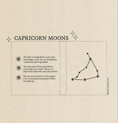 the capricorn moon is shown in black and white