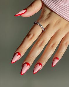 Art Valentines, Nude Nail Designs, Heart Nail Art, Heart Nail, Nails Red, Trendy Nail, Trendy Nail Design, Unique Valentines, Nails Pink