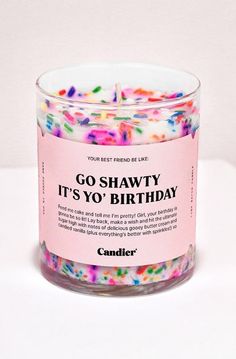 a candle that has sprinkles on it