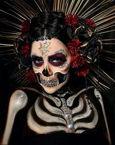 Horror Halloween Costumes, Halloween Makeup Diy, Skeleton Makeup, Clever Halloween Costumes, Face Painting Halloween