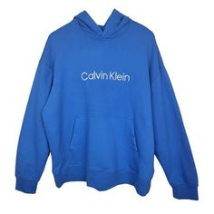 Calvin Klein Men's Hero Hoodie Embroidered Logo Pullover, Palace Blue, Size S Material: 100% Cotton Features: Hoodie Size: Womens S Condition: New With Tags Calvin Klein Obsession, Calvin Klein Euphoria, Calvin Klein Hoodie, Athletic Hoodie, Twilight Blue, Fit Logo, Calvin Klein Red, French Terry Hoodie, Klein Blue