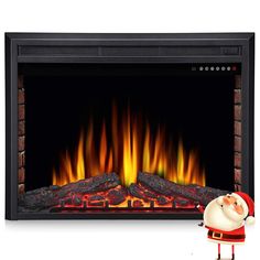 PRICES MAY VARY. 🔥Dimensions and Attractive Design:Overall size: 39"L X 8.98"D X 27.01"H, insert size: 35.68"L X 7.6"D X 25.31"H.The indoor fireplace has novel design, retains the traditional look with two-sided interior brick wall and faux log. Perfect for TV stands, bookshelf, fireplace wall, sideboards ect. The electric fireplace insert provides supplemental heat for room up to 400 sq.ft.Also it could be a decorative fireplaces with no heat for year-round ambience. 🔥Gorgeous Realistic Danci Electric Fireplace Logs, Electric Stove Heaters, Recessed Electric Fireplace, Interior Brick, Brick Interior Wall, Fireplace Mantel Shelf, Fireplace Shelves, Electric Fireplace Heater, Stove Heater