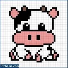 a cross stitch pattern with a cow's face