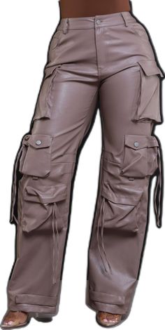 Utility Style Faux Leather Bottoms With Pockets, Utility Faux Leather Bottoms With Pockets, Casual Faux Leather Cargo Pants With Pockets, Casual Faux Leather Pants With Side Pockets, Casual Faux Leather Cargo Pants With Belt Loops, Utility Faux Leather Pants With Pockets, Faux Leather Utility Bottoms For Fall, Utility Faux Leather Bottoms For Fall, Casual Faux Leather Cargo Pants