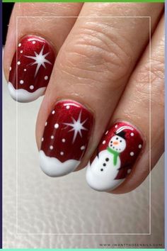 Hey girls, how was your day today? I had an amazing time because I just discovered a great series that will save me from boredom. I discov... Red Snowman Nails, Nail Art Ideas For Christmas, Snowmen Nails Design, Christmas Nails 2023 Snowman, Nail Art Snowman, Christmas Nail Designs Snowman, Snow Man Nail Art, Snowman Nail Design, Snowmen Nail Designs