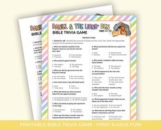 a printable bible trivia game for children to play on the phone or tablet